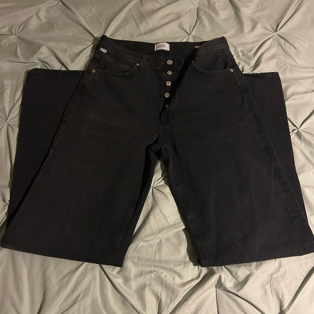 Citizens Of Humanity Charcoal Button-Fly Jeans